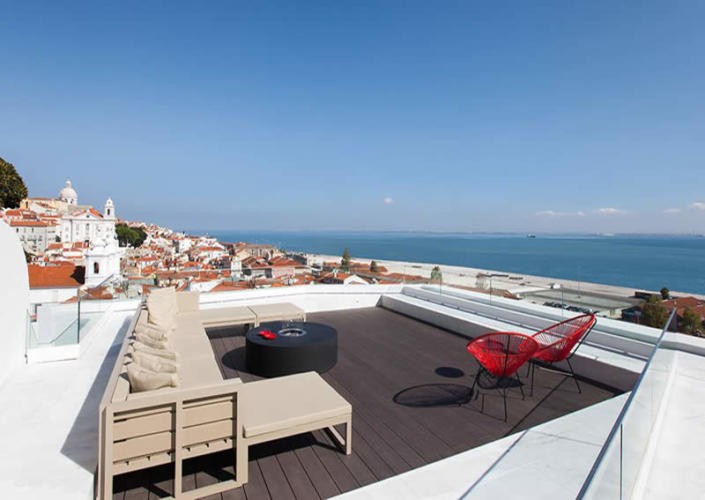 Memmo Alfama in Lisbon BoutiqueHotel Design, Rooftop in Portugal