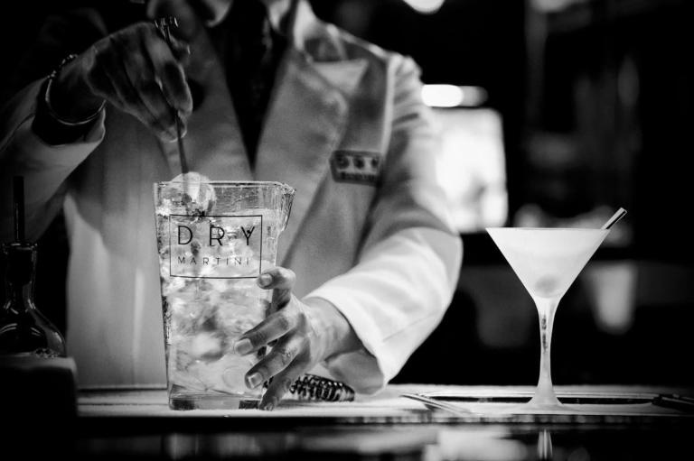 Dry Martini Cocktail Bar Restaurant Speakeasy in Barcelona, Spain A secret, chic and trendy