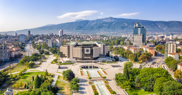 Sofia,,Bulgaria,-,August,22,,2019:,Amazing,Aerial,View,Of